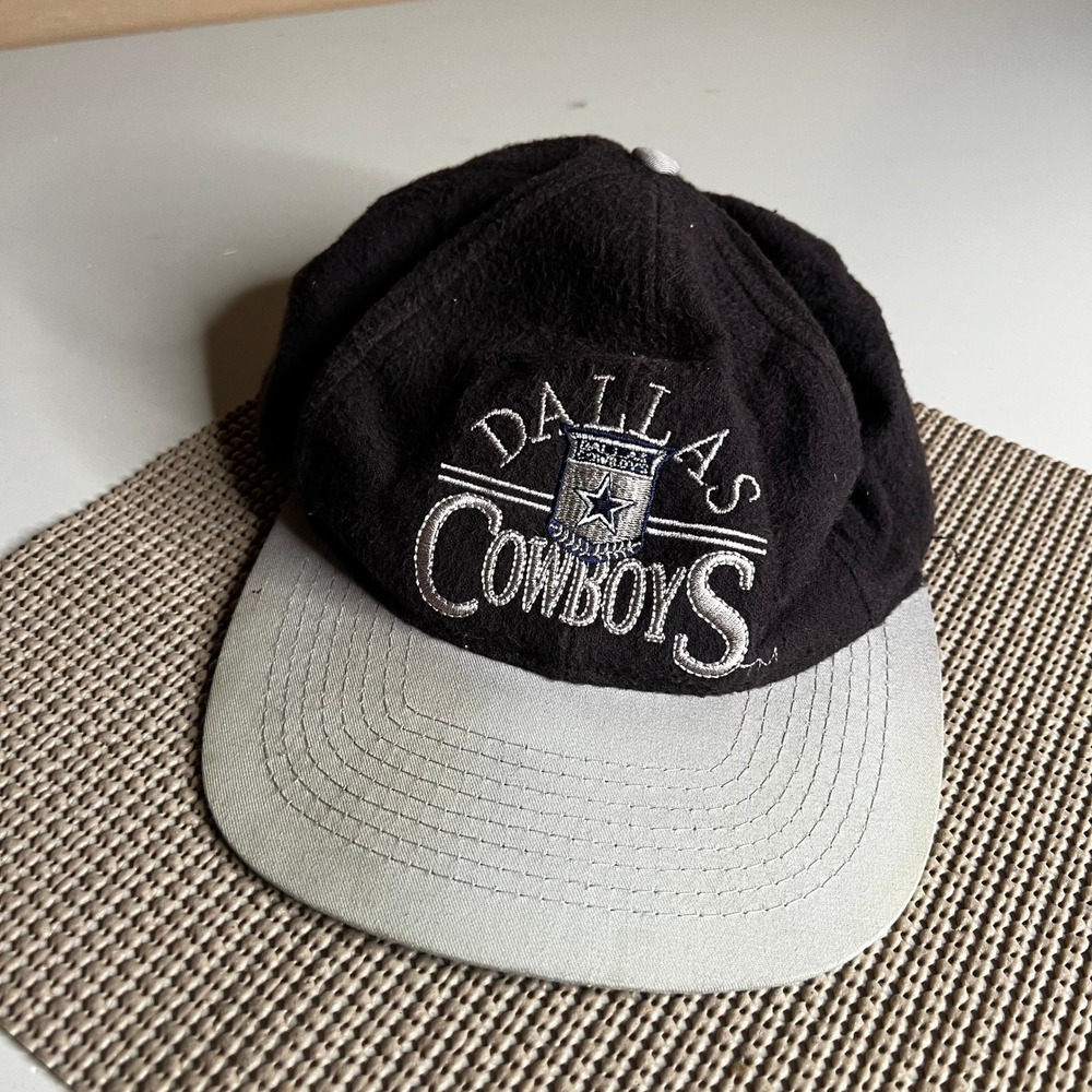 Vintage Dallas Cowboys The‎ Game Snapback Hat Black Wool Grey Brim NFL Cap